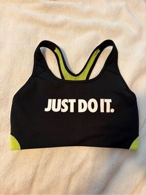 Nike Black Sports Bra with Neon Green Accents
